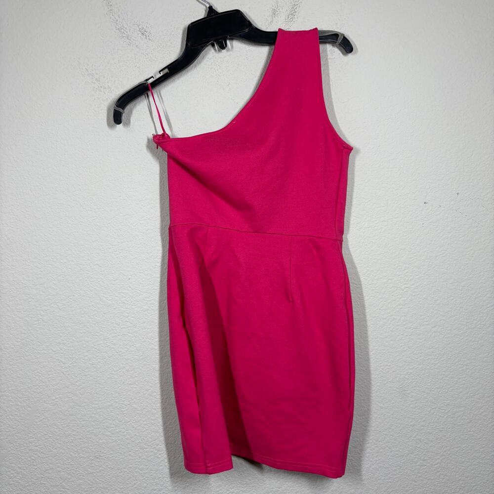 Superdown Size Medium Nava Asymmetrical Mini Dress Pink One Shoulder Sleeveless - Picture 3 of 8